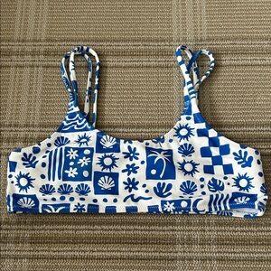 Volcom Kids Blue and White Bikini Top